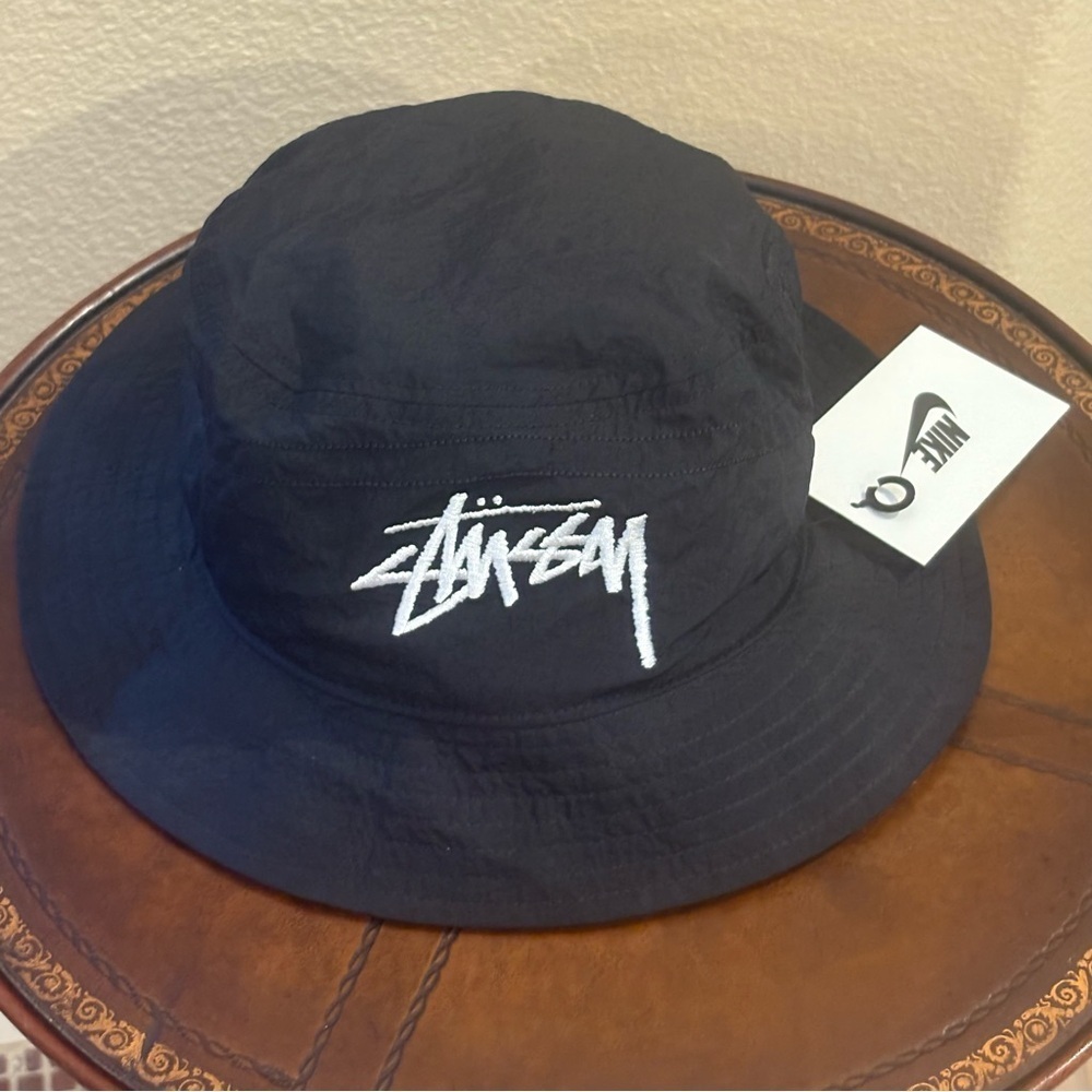 NWT~Stussy x Nike Black Embroidery Bucket Hat Size S/M-Unisex